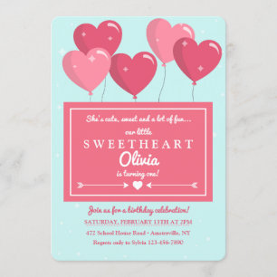 Heart Shaped Balloons Invitation