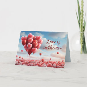 Heart Shaped Balloons Valentine Card