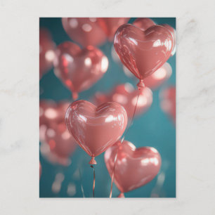 Heart shaped Balloons Valentine's Greeting Postcard