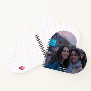 Heart Shaped BFF Photo Personalised Daily Diary Notebook