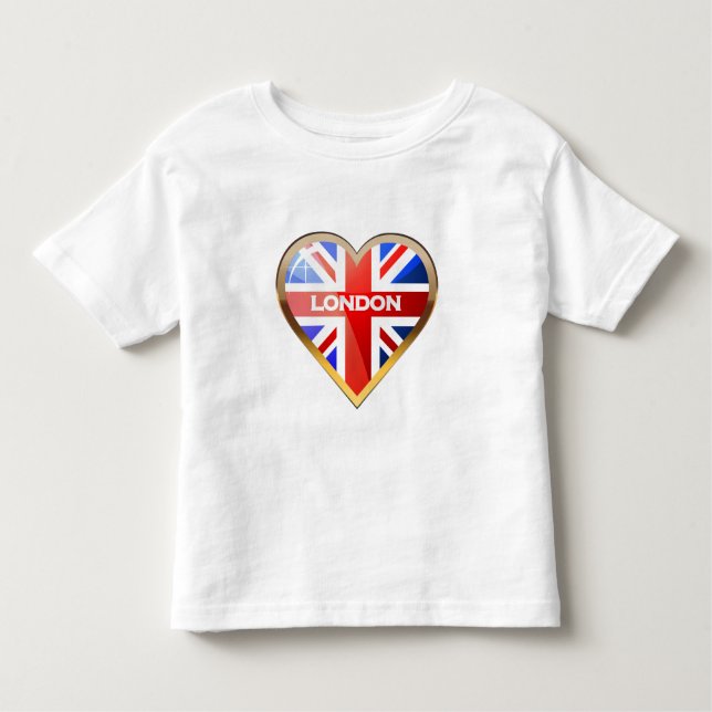 Heart-Shaped British Flag Toddler T-Shirt (Front)