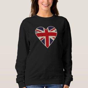Heart Shaped British Union Jack Flag Sweatshirt