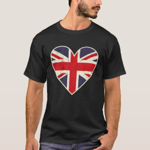 Heart Shaped British Union Jack Flag T-Shirt