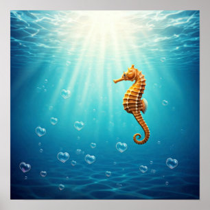 Heart Shaped Bubbles Poster