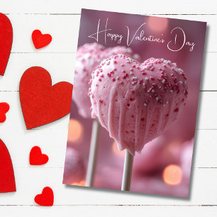 Heart-shaped Cakepops Valentine's Greeting Card