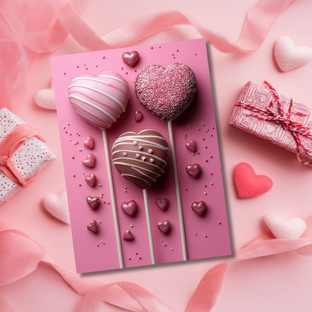 Heart-shaped Cakepops Valentine's Greeting Card (Creator Uploaded)