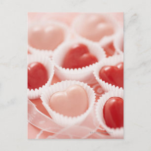 Heart-shaped candies postcard