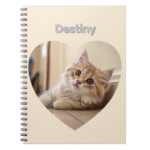 Heart-Shaped Cat Design Notebook