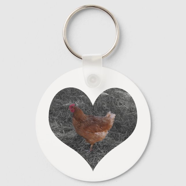 Heart Shaped Chicken Keychain (Front)