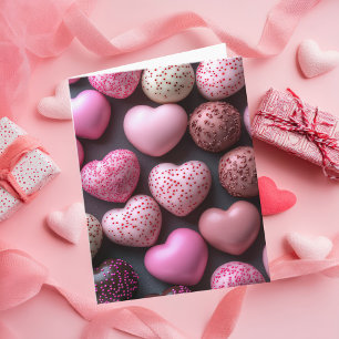 Heart-shaped Chocolates Valentine's Greeting Card