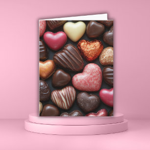heart shaped chocolates  Valentine's Greeting Card