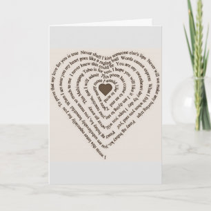 HEART SHAPED CHRISTMAS LOVE POEM-MISSING YOU HOLIDAY CARD