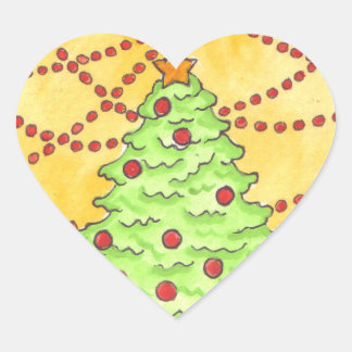 Heart Shaped Christmas Sticker