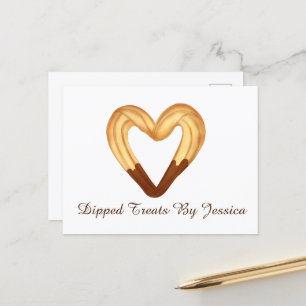 Heart Shaped Churro Dipped In Chocolate Postcard