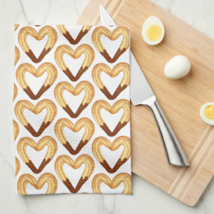 Heart Shaped Churro Dipped In Chocolate Tea Towel