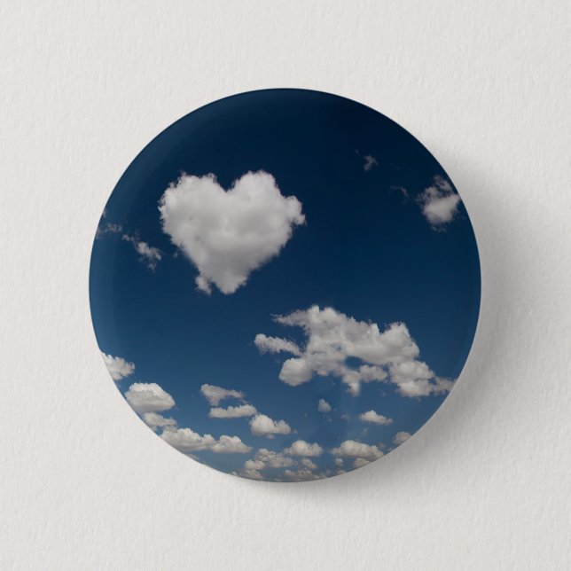 Heart shaped cloud 6 cm round badge (Front)