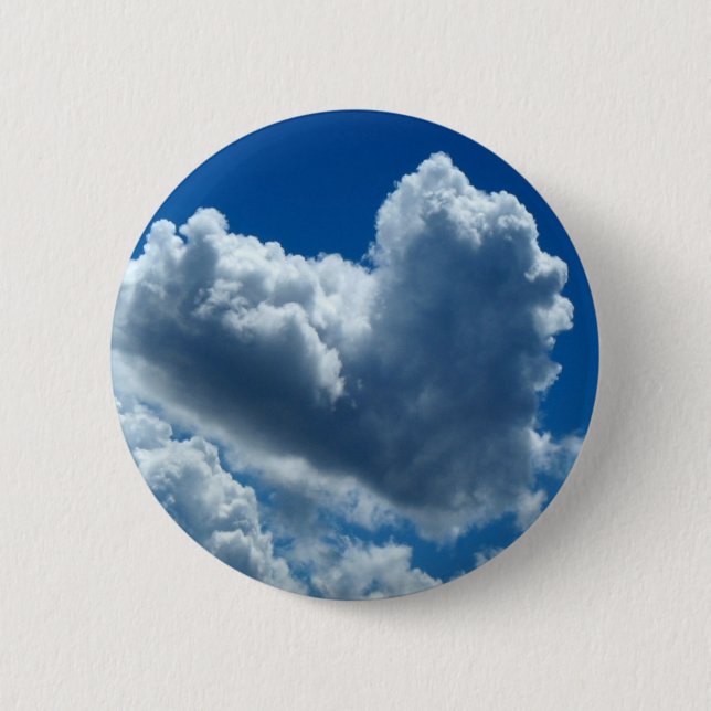 Heart-Shaped Cloud 6 Cm Round Badge (Front)