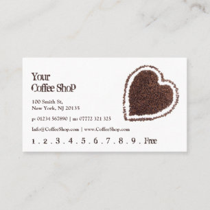 Heart Shaped Coffee Bean Photo - Punch Card