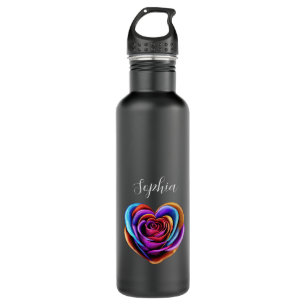 Heart Shaped Colourful Rose- 710 Ml Water Bottle