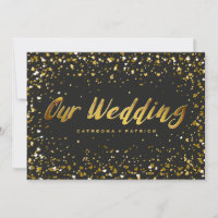 Heart-Shaped Confetti Black Gold Wedding