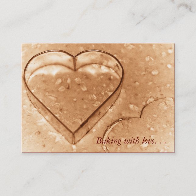 Heart Shaped Cookie Cutter - Baking Business Cards (Front)