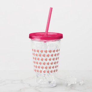 Heart-shaped cookies acrylic tumbler