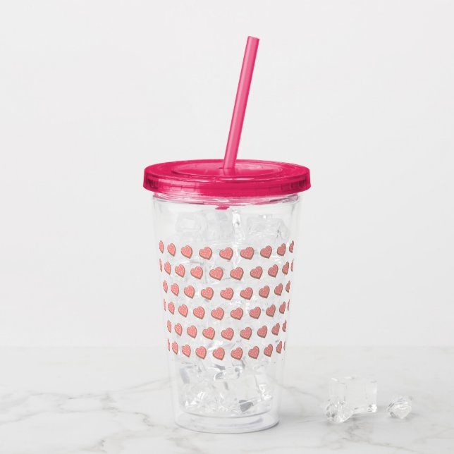 Heart-shaped cookies acrylic tumbler (Back Ice)