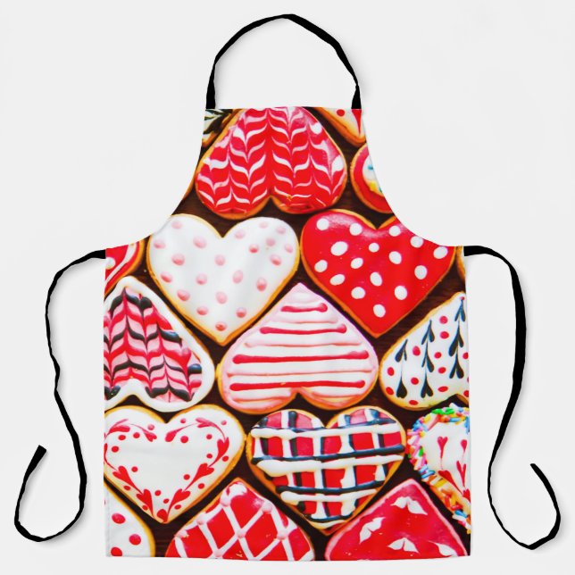 Heart shaped cookies icing for Valentine's day del Apron (Front)