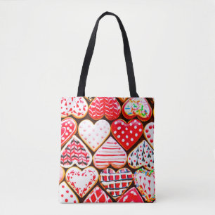 Heart shaped cookies icing for Valentine's day del Tote Bag