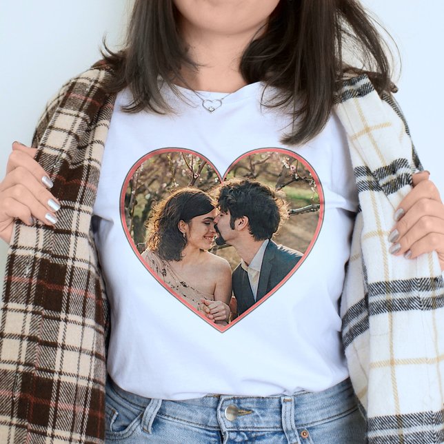Heart Shaped Custom Photo Valentines or Wedding T-Shirt (Creator Uploaded)