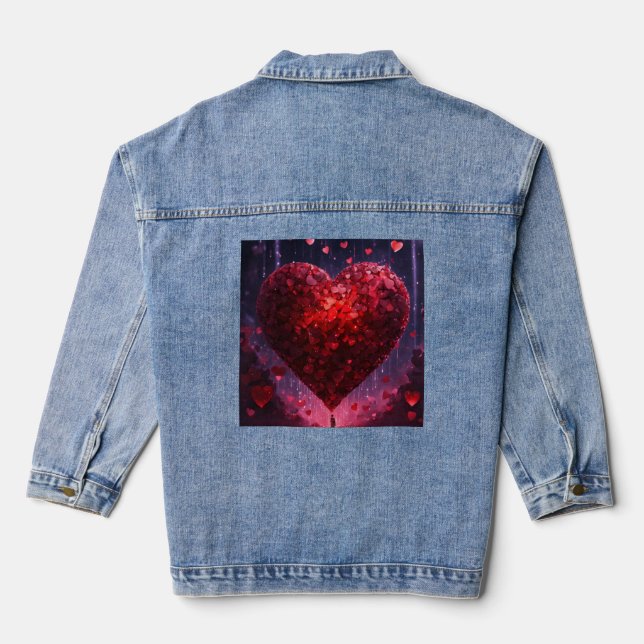 Heart-Shaped Denim Jacket Display (Back)