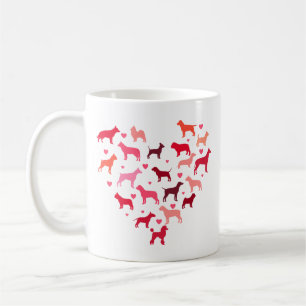 Heart Shaped Dog breeds Love Valentine Coffee Mug