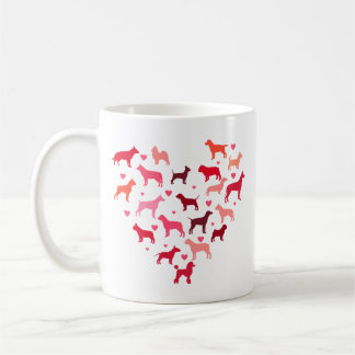 Heart Shaped Dog breeds Love Valentine Coffee Mug