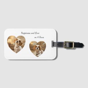 Heart-Shaped Dog Design – “Happiness on Four Paws” Luggage Tag