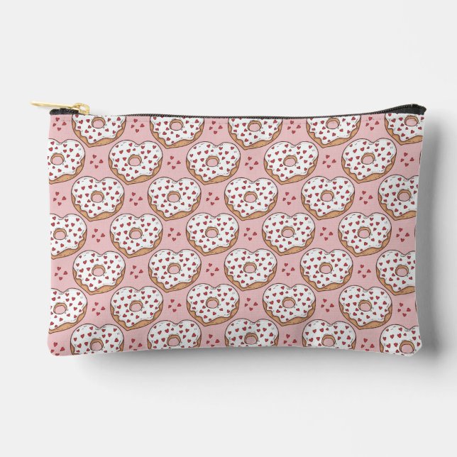 Heart-Shaped Donuts with Sprinkles Accessory Pouch (Front)