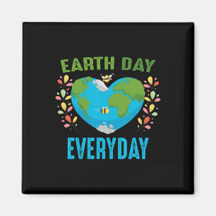 Heart Shaped Earth Day Everyday Bees World Environ Magnet