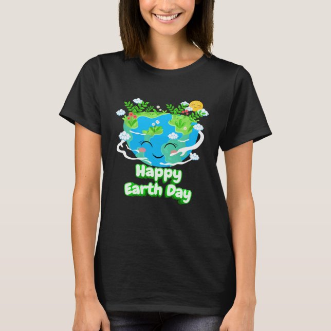 Heart Shaped Earth Day Everyday Bees World Environ T-Shirt (Front)