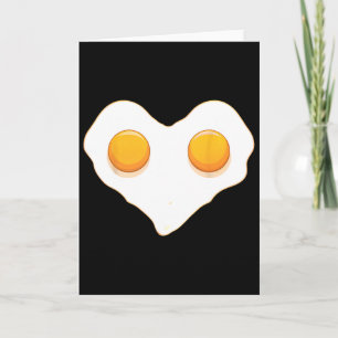 Heart Shaped Eggs Love Fried Egg Funny Valentines  Card