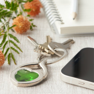 Heart‑Shaped Emerald Key Ring
