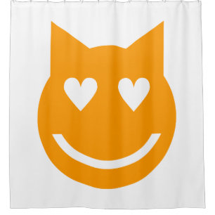 Heart Shaped Eyes Emoji Shower Curtain