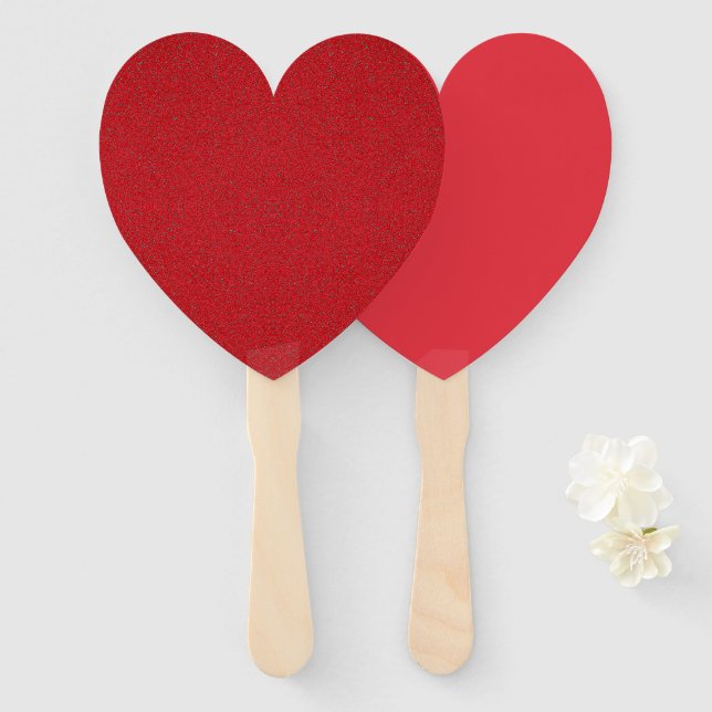 Heart-Shaped Fan Set – Tomato Red Duo (Custom) (Front and Back)