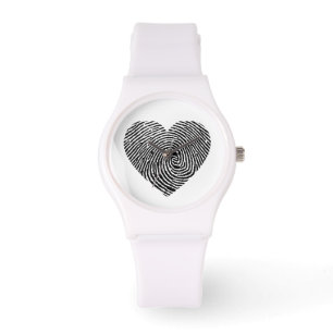 Heart-shaped fingerprints watch
