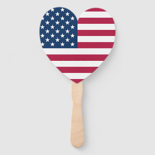 Heart Shaped Flag with National Anthem Lyircs Hand Fan