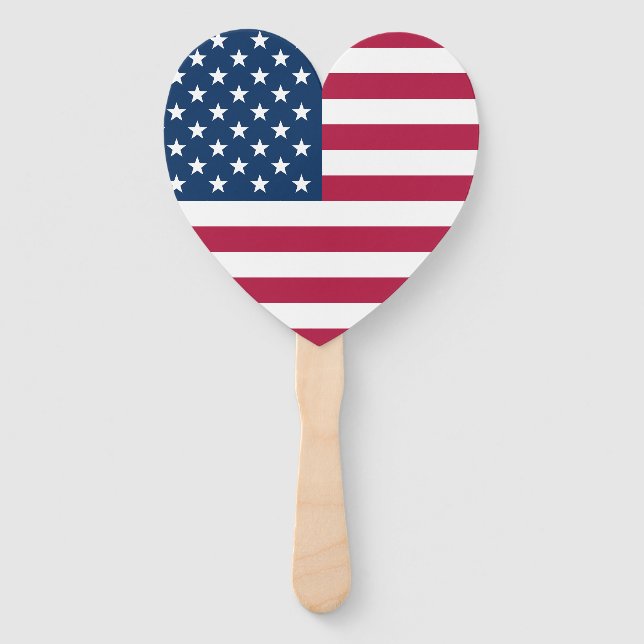 Heart Shaped Flag with National Anthem Lyircs Hand Fan (Front)