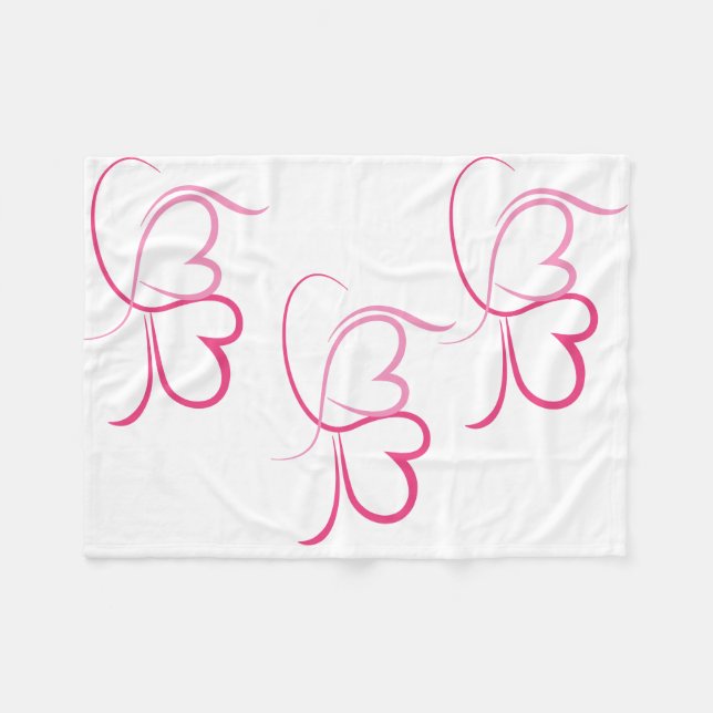 Heart shaped  fleece blanket (Front (Horizontal))