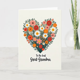 Heart Shaped Floral Mothers Day Card