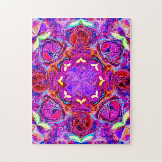 Heart-Shaped Flower Abstract Jigsaw Puzzle (Vertical)