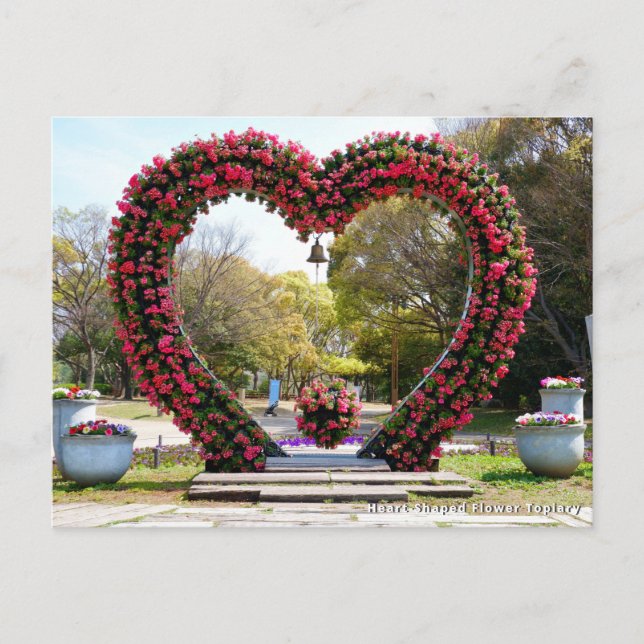 Heart-Shaped Flower Topiary Postcard (Front)