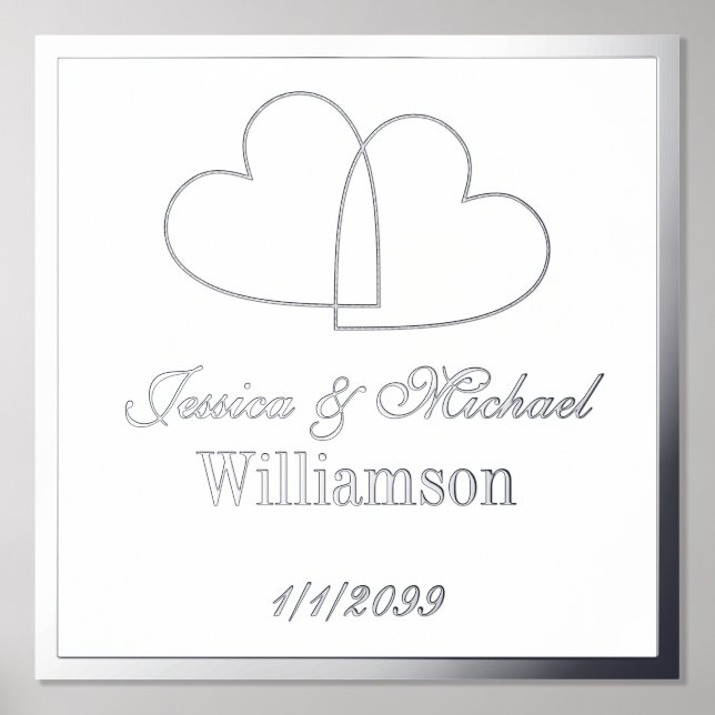 Heart Shaped Foil Accent for Wedding Poster Print (Front)