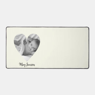 Heart Shaped Frame for Upload Photo  Desk Mat
